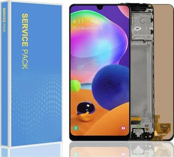 Samsung Galaxy A31 A315 Uyumlu Lcd Ekran Dokunmatik Siyah Servis Çıtalı Gh82-22905A