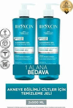 Bioxcin Acnium Sebum Dengeleyici Yüz Yıkama Jeli 500 ml + 500 ml Avantaj Paket