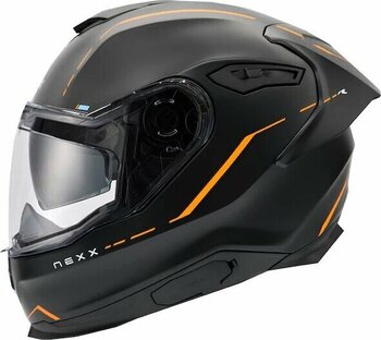 Nexx Y.100r React Kapalı Motosiklet Kaskı Mat Siyah - Turuncu Xl