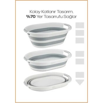 🧺 Katlanabilir 26 Lt Çamaşır Selesi – Dar Alanların Kurtarıcısı! (40X55 Cm)