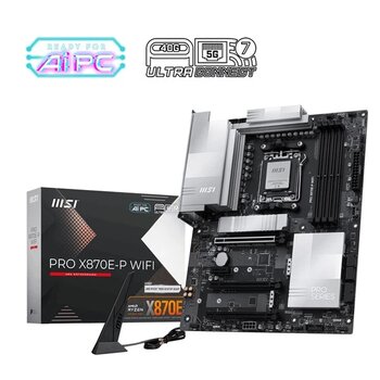 Msı Pro X870e-P Wıfı-7 Ddr5 8200Mhz(Oc) Hdmı Dp Pcıe 16X V5.0 Am5 Atx