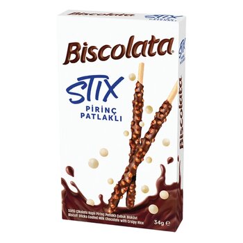 Biscolata Stix Pirinç Patlaklı 34 G (5'Li Paket)