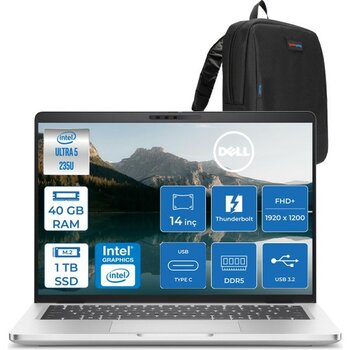 Dell Pro 14 Plus Ultra 5-235U Vpro 40GB Ddr5 1tb SSD Intel Grapichs 14" Fhd+ IPS 300NITS 60Hz Freedos Taşınabilir Bilgisayar BTO105PB14250F14 + Zet...