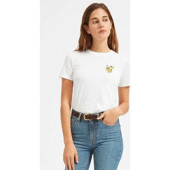 Qivi Pokemon Avengermo Pikachu Baskılı Beyaz Kadın Tshirt - L