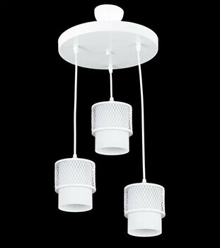 Lambadar Üçlü Beyaz Cam Kafes Model Modern Sarkıt Avize - 3