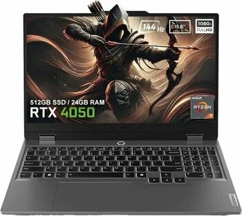 Lenovo LOQ 15ARP9 83JC006ATRv1 AMD Ryzen 7-7435HS 24GB DDR5 512GB SSD RTX4050 6GB 15.6 inç 144Hz Full HD FreeDos Gaming Laptop