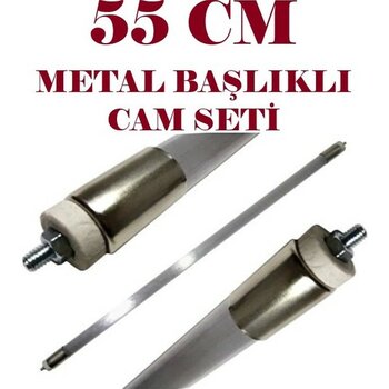 Norm Infrared Soba Için 2500W Rezistans TELI+55CM Montajlı Metal Başlıklı Cam Seti
