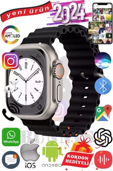 Reeder P13 Blue Max Lite 2022 Uyumlu Akıllı Saat ULTRA MAX 2024 Kordon Hediyeli Amoled Ekran