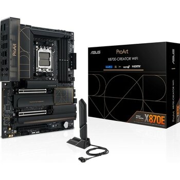 Asus Proart X870E-CREATOR Wıfı Amd X870E Am5 Ddr5 8000 HDMI 2xusb4 4x M2 Usb3.2 Wifi 7 + Bt Aura Rgb 10GBIT + 2.5gbit Lan Atx 16+2+2 Güç Aşamaları,...