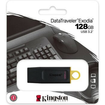Ronanna Kıngston DTX/128GB USB 3.2 Data Traveler Exodia  Gen 1 Flash Disk (Siyah - Sarı)