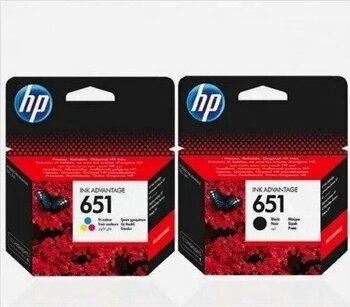 HP 651 Siyah ve Renkli ~600 sayfa HP yazıcıları Kartuş