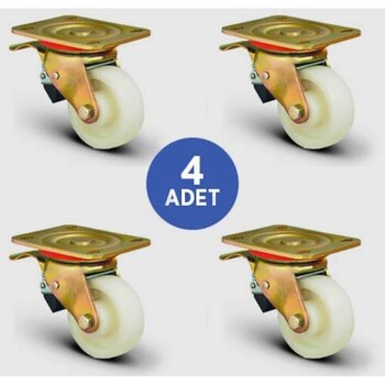 Emes Ed01hkz100f Döner Tablalı Frenli Poliamid Tekerlek 4 Adet