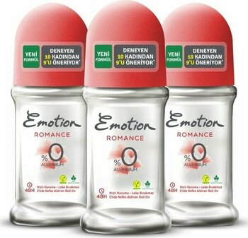 Emotion Romance Pudrasız Kadın Roll-On Deodorant 3x50 ml – 48 Saat Koruma, Hızlı Kuruyan ve Leke Bırakmayan Formül - 150 ml