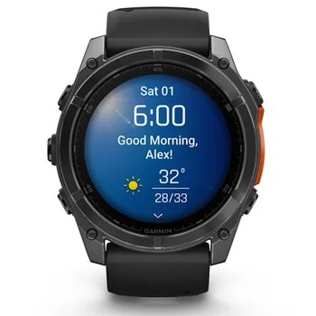 Garmin Fenix 8 Slate Gri 51 mm Silikon Siyah Akıllı Saat