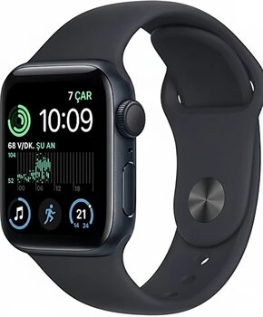 Apple Watch SE 2. Nesil (2023) GPS - Cellular 40 MM Midnight Aluminium Case With Midnight Sport Band - M/L