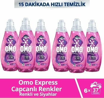 Omo Express Fresh Capcanlı Renkler Renkli & Siyahlar Sıvı Çamaşır Deterjanı 1480 ml x 6 Adet