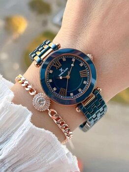 Daniel Klein Seramik Kordon Taşlı Kadran 2 Yıl Garantili 3 Atm Kadın Kol Saati+Bileklik Hediyeli SM6