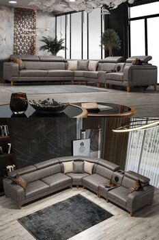 Eymense Lord Ses Sistemli Yataklı Mekanizmalı Köşe Koltuk Takımı