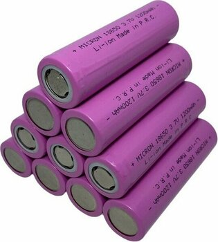 Micron 10 Adet 18650  Lityum Pil (Batarya)  1200 Mah (Amper) 3.7 V ( Volt) Şarj Edilebilir Başsız Pil - Mor