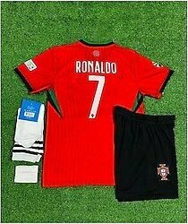 Breathless Portekiz 2024/25 Yeni Sezon Cristiano Ronaldo Iç Saha Çocuk Forması 4'lü Set Kırmızı 6 - 7 Yaş
