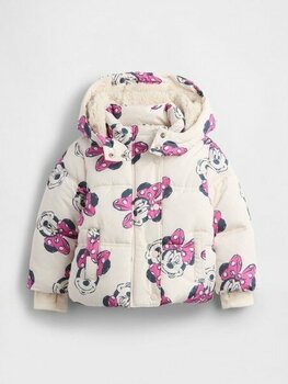Gap Kız Bebek Kırık Beyaz Gap × Disney Cozy Puffer Şişme Mont - 6 - 12 Ay