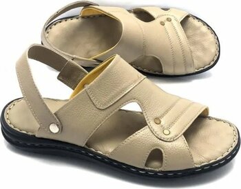 Deritarz Erkek Hakiki Deri Tam Ortopedik Sandalet 39 Numara