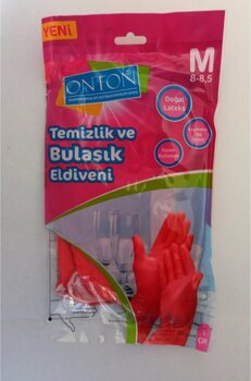 Onton 3 Adet M Beden 8-8,5 Eldiven Numaralı Temizlik Ve Bulaşık Eldiveni