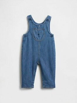 Gap Bebek Mavi Cozy-Lined Denim Ayı Cepli Tulum - 6 - 12 Ay