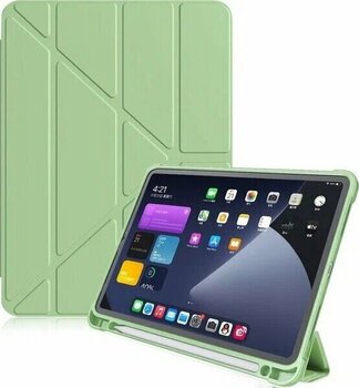 MobaxAksesuar Galaxy Tab A7 Koyu Yeşil Kalem Bölmeli Trifolding Kılıf