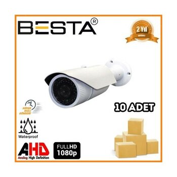 2 Mp 1080P 42 LED Bullet Ahd Güvenlik Kamerası 10 Adet Koli