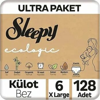 Sleepy Ecologic No:6 XLarge 128 Adet Külot Bebek Bezi