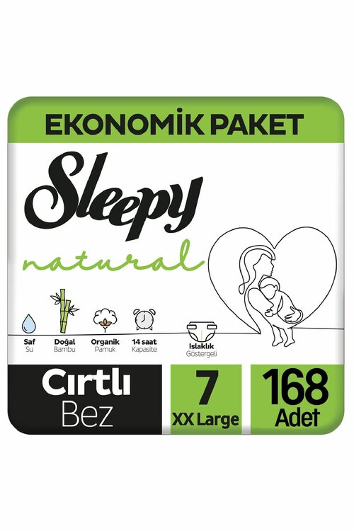 Sleepy Natural Bebek Bezi 7 Beden 168'li