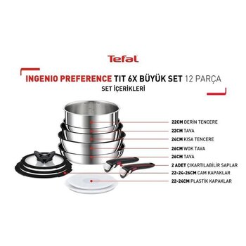 Tefal Titanium Ingenio 6x 12 Parça Titanyum Tencere Seti