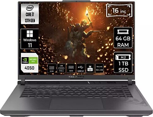 Asus ROG Strix G16 G614JU-N3195 16 inç Intel Core i7 13650HX 64 GB 1 TB SSD NVIDIA GeForce RTX 4050 Windows 11 Home