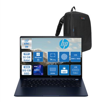 Hp Elıtebook Ultra G1i Intel Ultra 5 228v 32gb Ddr5 512gb Ssd Intel® Arc 14" 2.8k (2880 X 1800) Oled 400nits 100% Dcı-P3 Windows 11 Pro Taşınabilir Bilgisayar B68yzetp09 + Zettaçanta