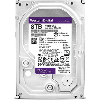 Wd 8tb Purple 3,5" 256MB 5400RPM WD81PURZ Harddisk