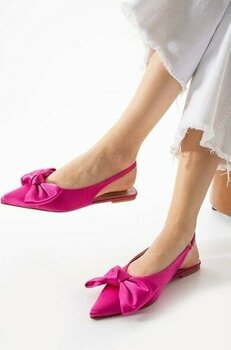Cenya Fuşya Saten Babet Ayakkabı - Çoklu - 38