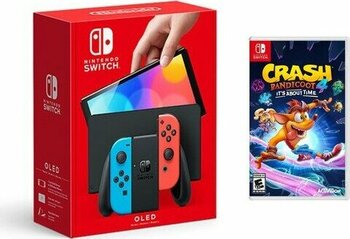 Nintendo Switch OLED 64 GB Neon Blue, Neon Red + Crash Bandicoot 4: It’s About Time Oyun Konsolu