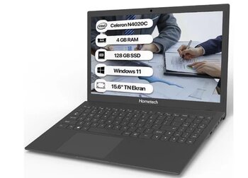 Hometech Alfa 720C N4020c 4 Gb 128 Gb Ssd Uhd Graphics 600 15.6" Notebook Kutusu Açık Sıfır