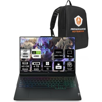Lenovo Legion Pro 7 Intel Core I9 14900HX 40GB 4tb SSD RTX4080/12GB 175W 16" Qhd+ 240Hz W11H Taşınabilir Bilgisayar & Per4 Çanta 83DE0086TRP365
