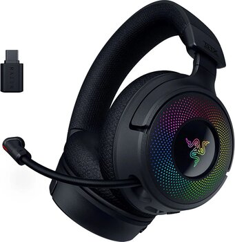 Razer Kraken V4 - Kablosuz Oyun Kulaklığı (3 Modlu Bağlantı, Triforce 40Mm Sürücüler, 9 Bölgeli Rgb