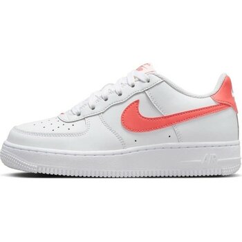 Nike Air Force 1 Af1 Gs Leather Unisex Sneaker Turuncu Swoosh Hakiki Deri Günlük Spor Ayakkabı Beyaz-Turuncu - 38 - Turuncu - Beyaz