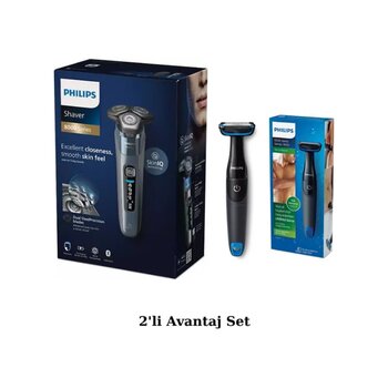 Philips Shaver Series 8000 S8692/35 Aquatouch Islak Kuru Tıraş Makinesi + Bg1024 Vücut Tıraş Makinesi Seti 3 - 4 Saat Antrasit