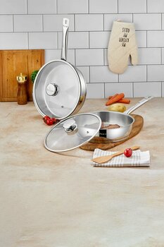 PoloChef 26 cm & 28 cm Yapışmaz 2'li Paslanmaz Çelik Tava Seti