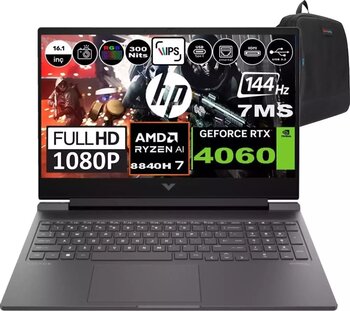 Hp Victus 16-S1010NT Amd Ryzen 7 8840H 96GB Ram 512GB SSD W11 Home 16.1 Inç Fhd 144Hz 7ms 300NİT 8GB-RTX4060 9Z790EAH09