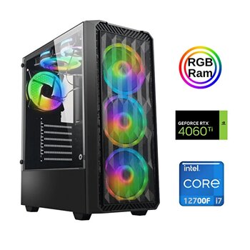 Xaser Xsr882 i7 12700f 16 GB RAM 512 GB M.2 NVMe SSD 8 GB RTX4060Ti FreeDOS Gaming Masaüstü Bilgisayar
