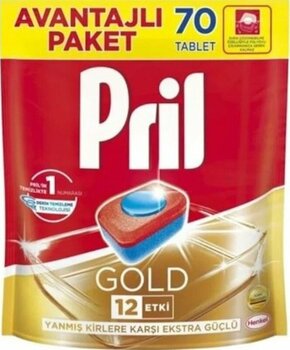Pril Gold 12 Etki Bulaşık Makinesi Deterjanı 70 Tablet