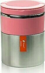 Penguen 1302 Çelik Pembe Vakumlu Sefer Tası 2 Katlı Yemek Termosu