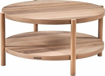 Masifart Tinus Abelya Ceviz Orta Sehpa Cilasız Ham Ahşap