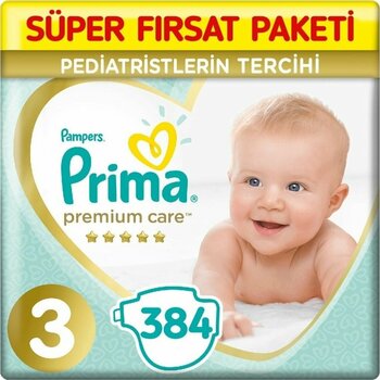 Prima Premium Care Bebek Bezi 3 Beden 6-10 Kg (4*96) 384 Adet